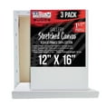thumbnail image 1 of U.S. Art Supply 12" x 16" Gallery Depth 1-1/2" Profile Stretched Canvas 3-Pack - Acrylic Gesso Triple Primed 12-ounce 100% Cotton Acid-Free Back Stapled, 1 of 8