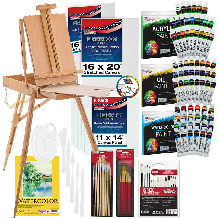  Acrylic Paint Set with Field & Studio Sketch Box Easel