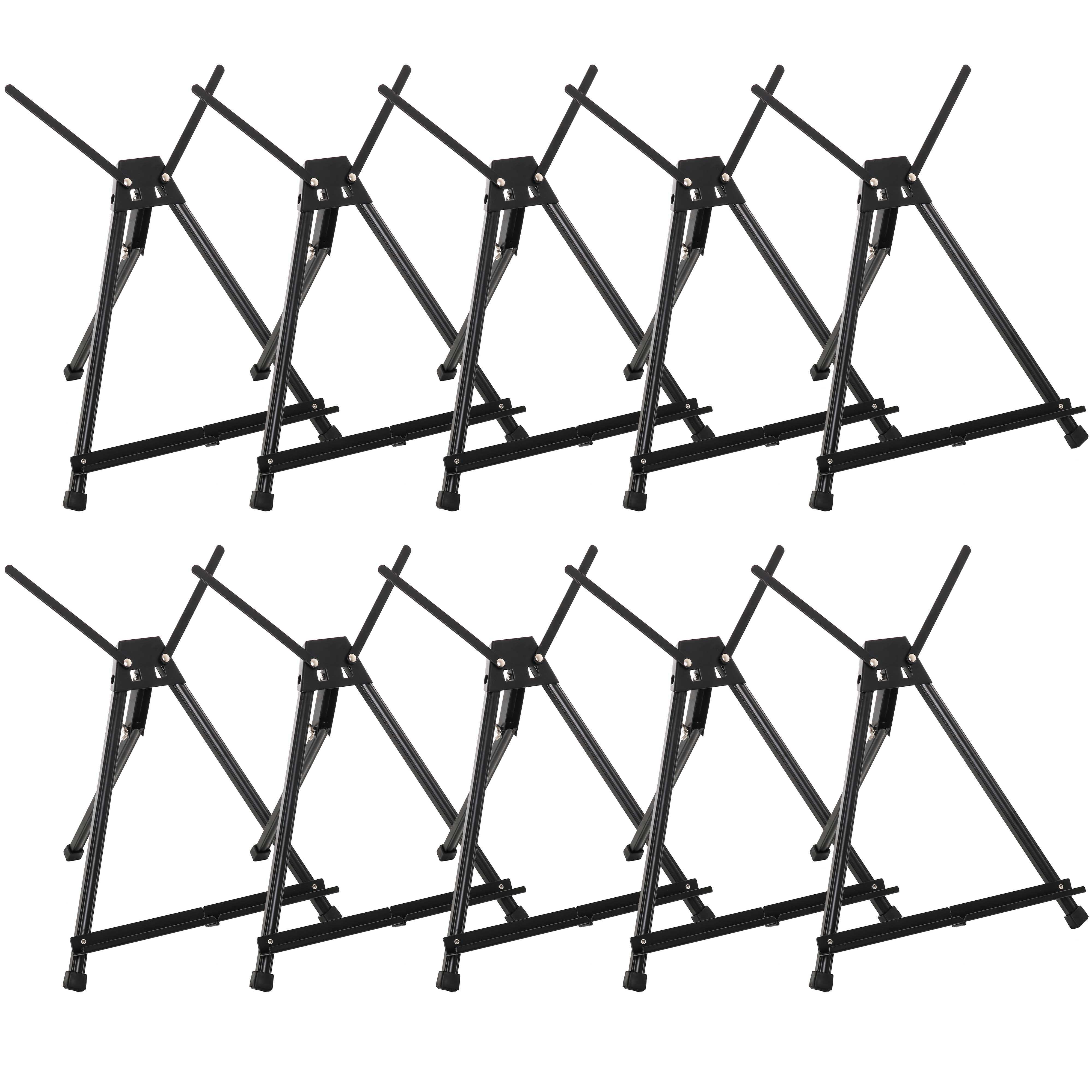 Adjustable Black Aluminum Tabletop Display Easel Pack of 10