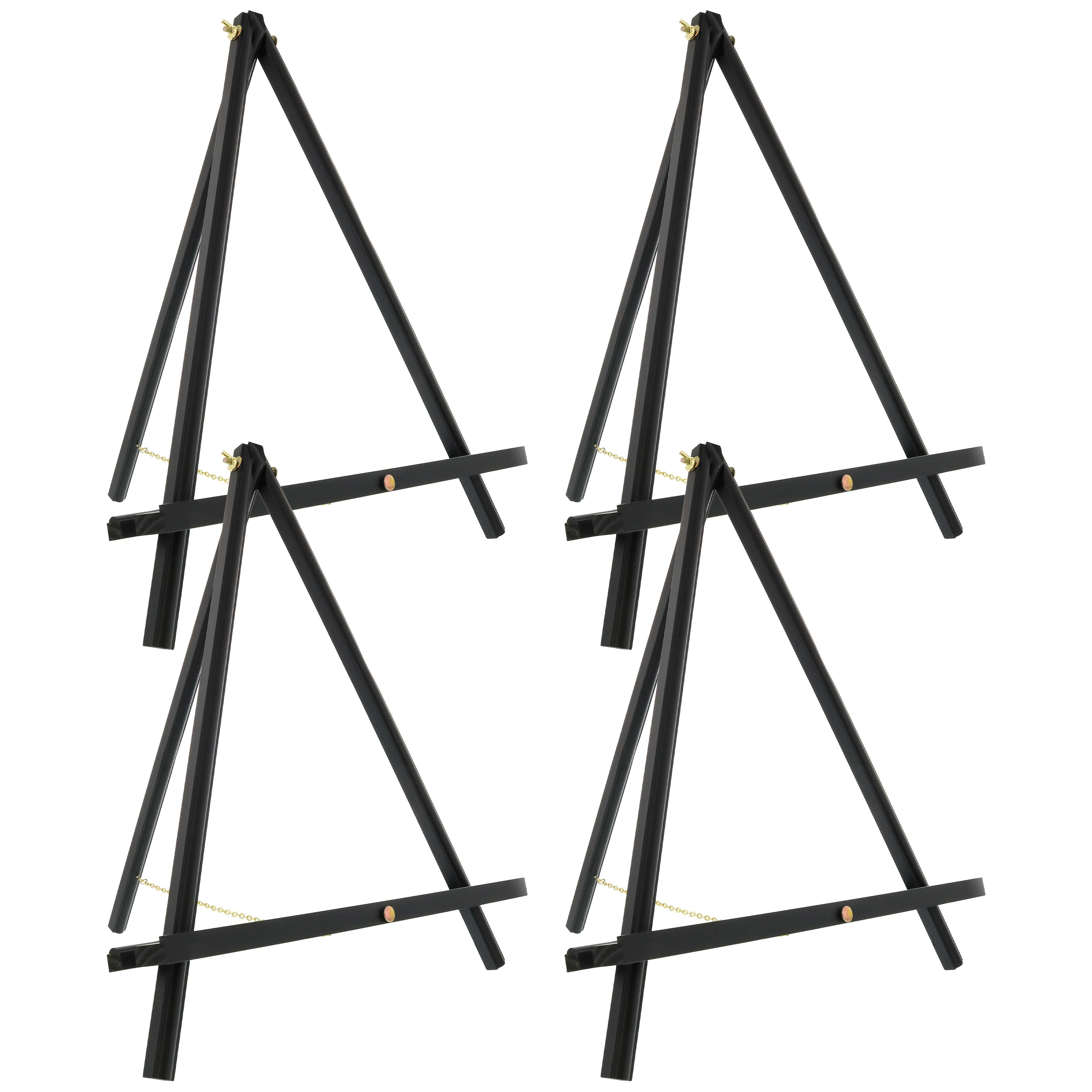 16" Adjustable Black Pinewood A-Frame Tabletop Easel Set