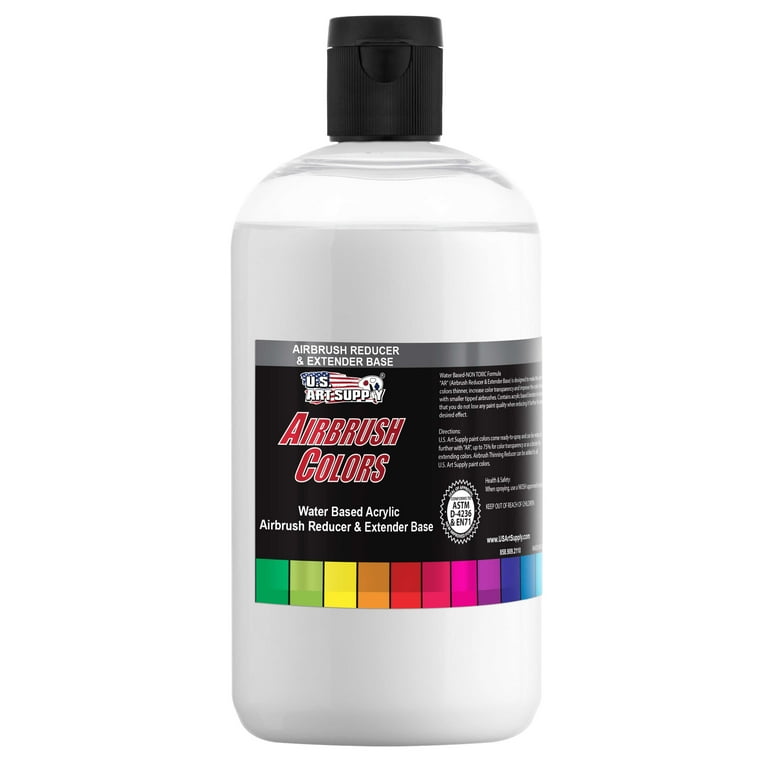 US Art Supply 16-Ounce Pint Airbrush Thinner for Reducing Airbrush Paint  for All Acrylic Paints - Extender Base, Reducer to Thin Colors Improve Flow  