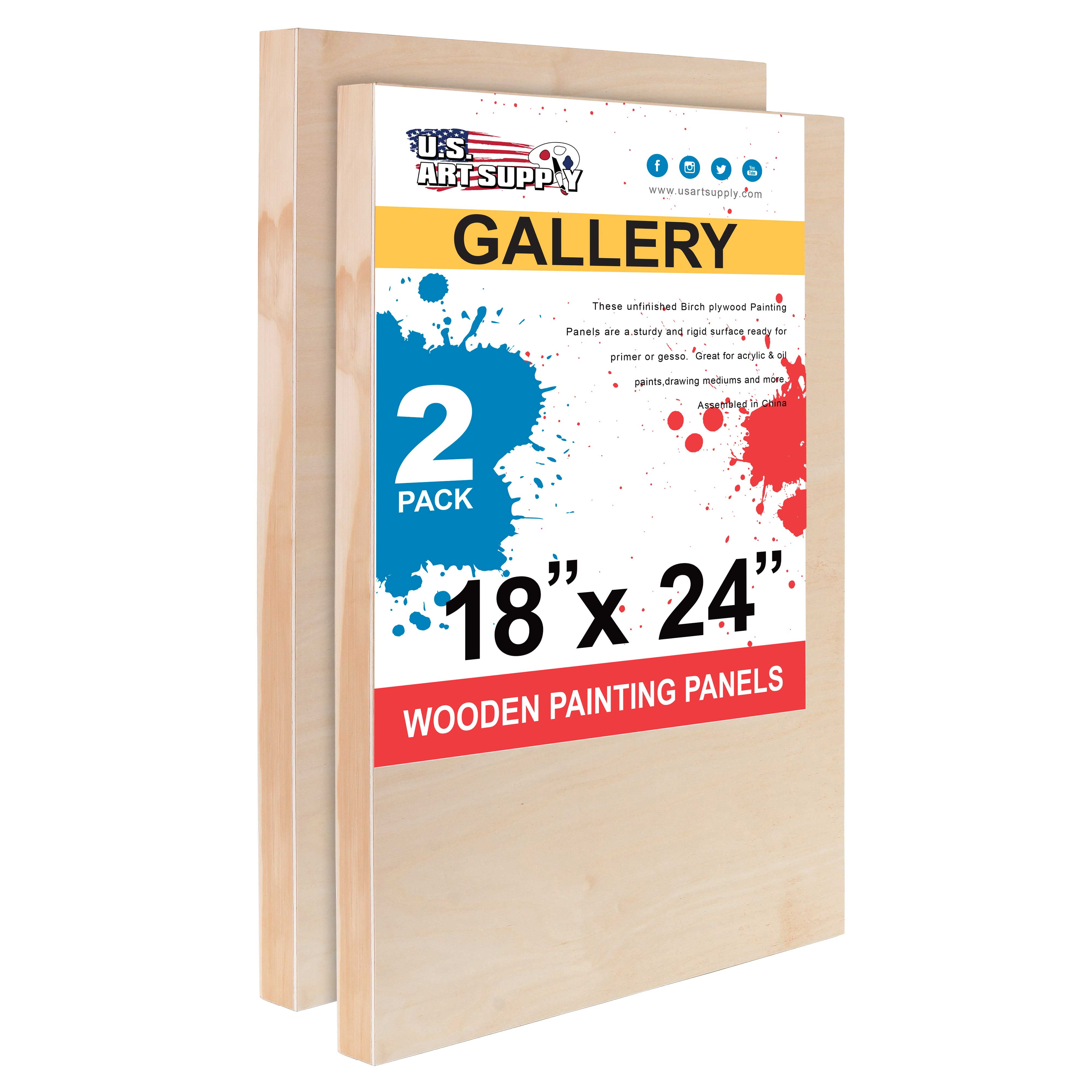 18x24 Inch Birch Wooden Painting Panels, 2 Pack