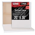 thumbnail image 1 of U.S. Art Supply 20" x 30" Gallery Depth 1-1/2" Profile Stretched Canvas 3-Pack - Acrylic Gesso Triple Primed 12-ounce 100% Cotton Acid-Free Back Stapled, 1 of 8