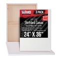 thumbnail image 1 of U.S. Art Supply 24" x 36" Gallery Depth 1-1/2" Profile Stretched Canvas 3-Pack - Acrylic Gesso Triple Primed 12-ounce 100% Cotton Acid-Free Back Stapled, 1 of 7