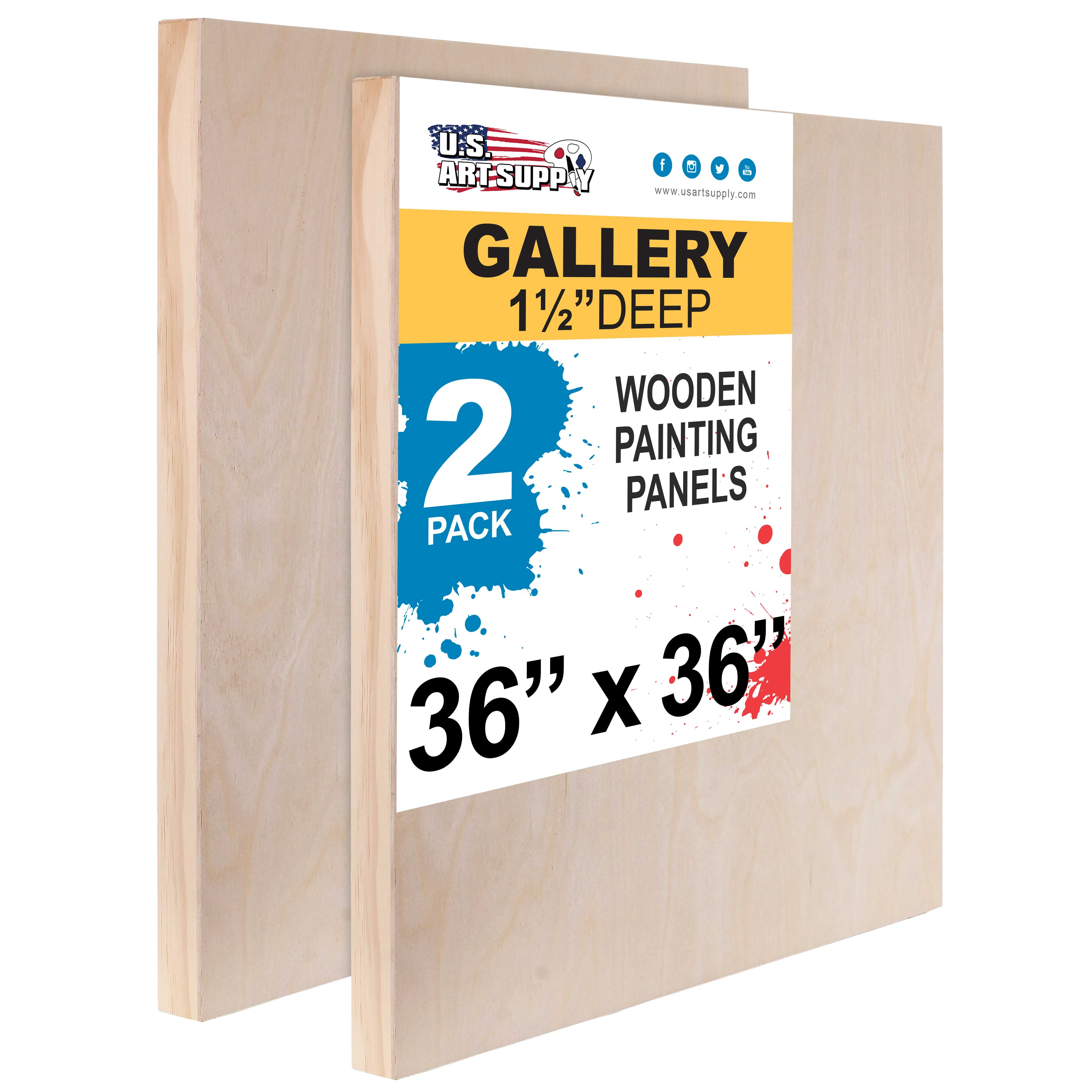 U.S. Art Supply 36" x 36" Birch Wood Paint Pouring Panel Boards
