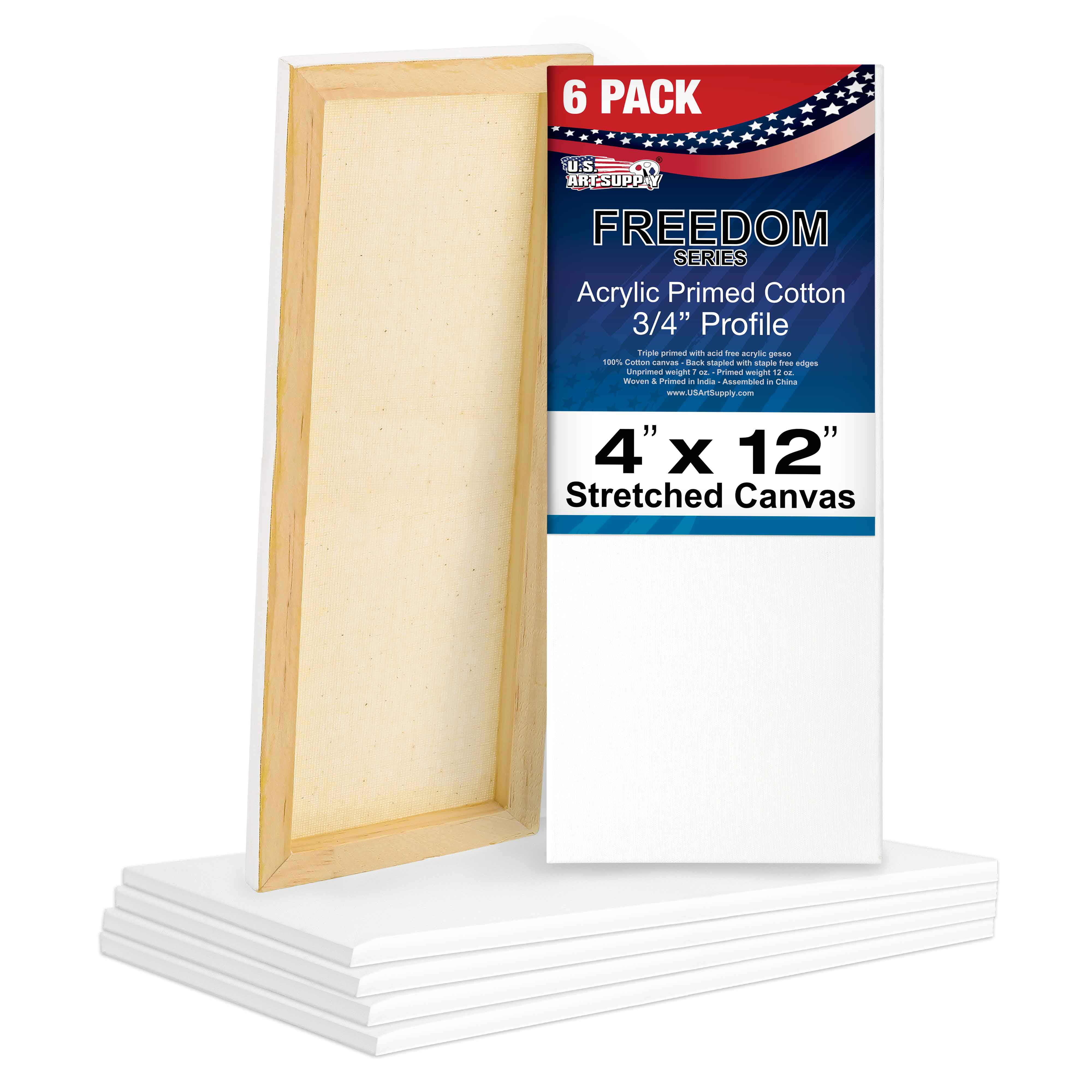 Stretched Canvases for Painting 5 Pack 18x24 inch, 100% Cotton 12.3 oz Triple Primed Painting Canvas, 3/4 Profile Acid-Free Large Paint Canvas