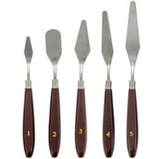 U.S. Art Supply 5-Piece Stainless Steel Palette Knife Set - Flexible Spatula Painting Knives for Color Mixing, Spreading, Applying Oil & Acrylic Paint on Canvases, Cake Icing, 3D Printer Removal Tool