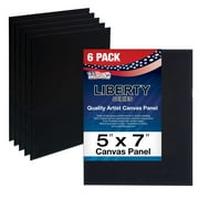 U.S. Art Supply 5 X 7 inch Black Professional Artist Quality Acid Free Canvas Panels 6-Pack
