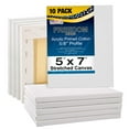 thumbnail image 1 of U.S. Art Supply 5 x 7 inch Stretched Canvas Super Value 10-Pack - Triple Primed Professional Artist Quality White Blank 5/8" Profile, 100% Cotton, Heavy-Weight Gesso - Acrylic Pouring, Oil Painting, 1 of 4