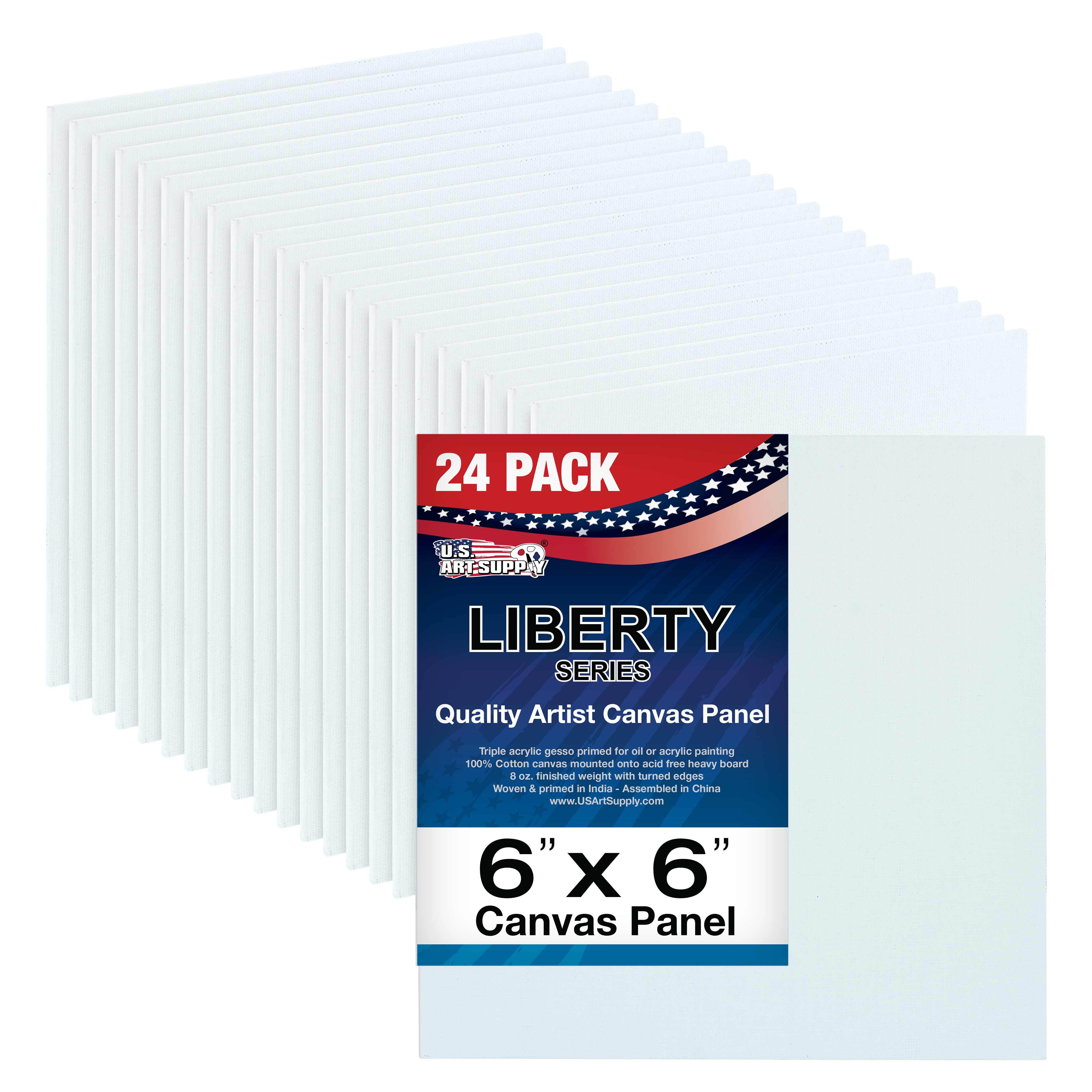 6 x 6 inch Professional Artist Quality Acid Free Canvas Panel Boards 12-Pack