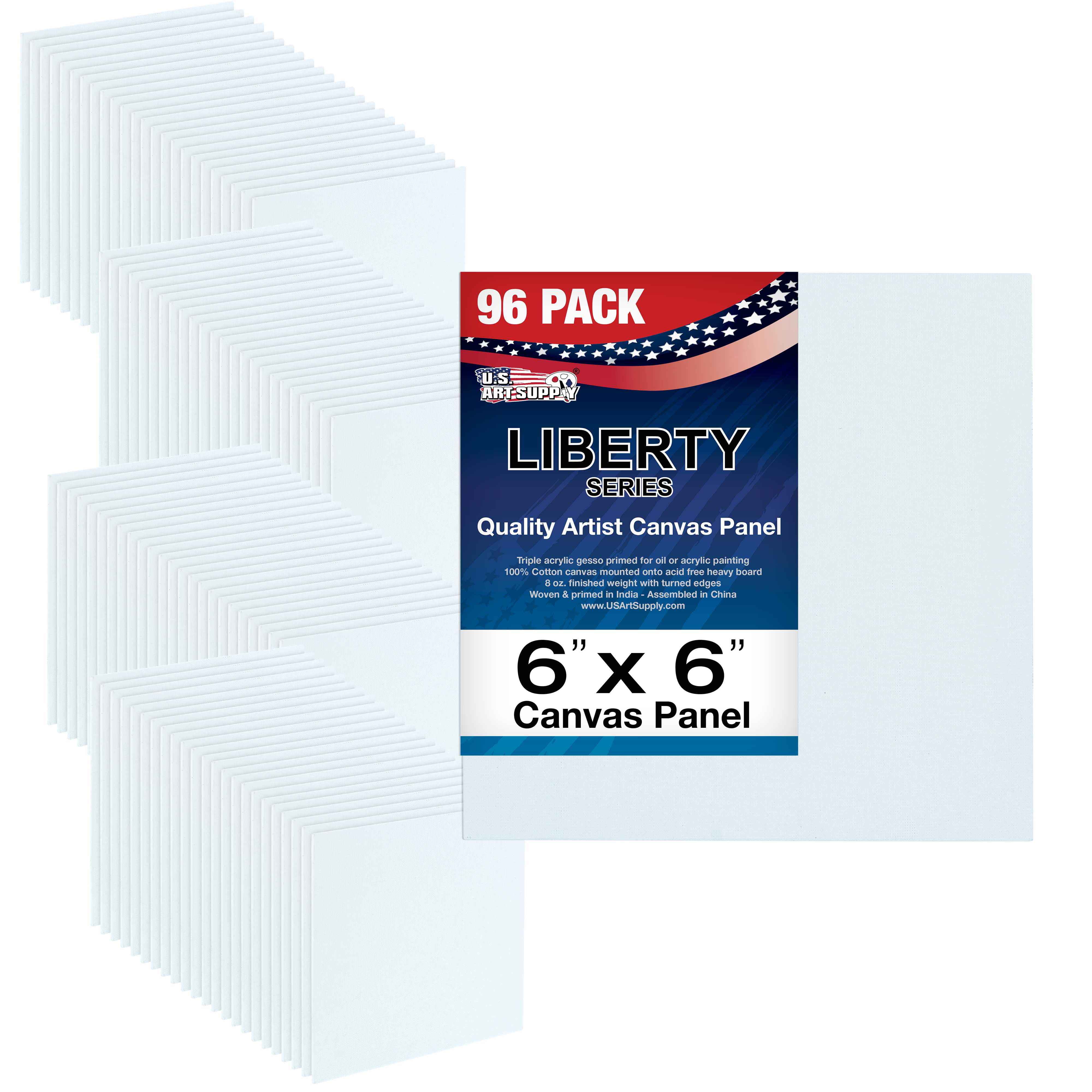 U.S. Art Supply 6 X 6 inch Professional Artist Quality Acid Free Canvas  Panel Boards 12-Pack (1 Full Case of 12 Single Canvas Panel Boards) 