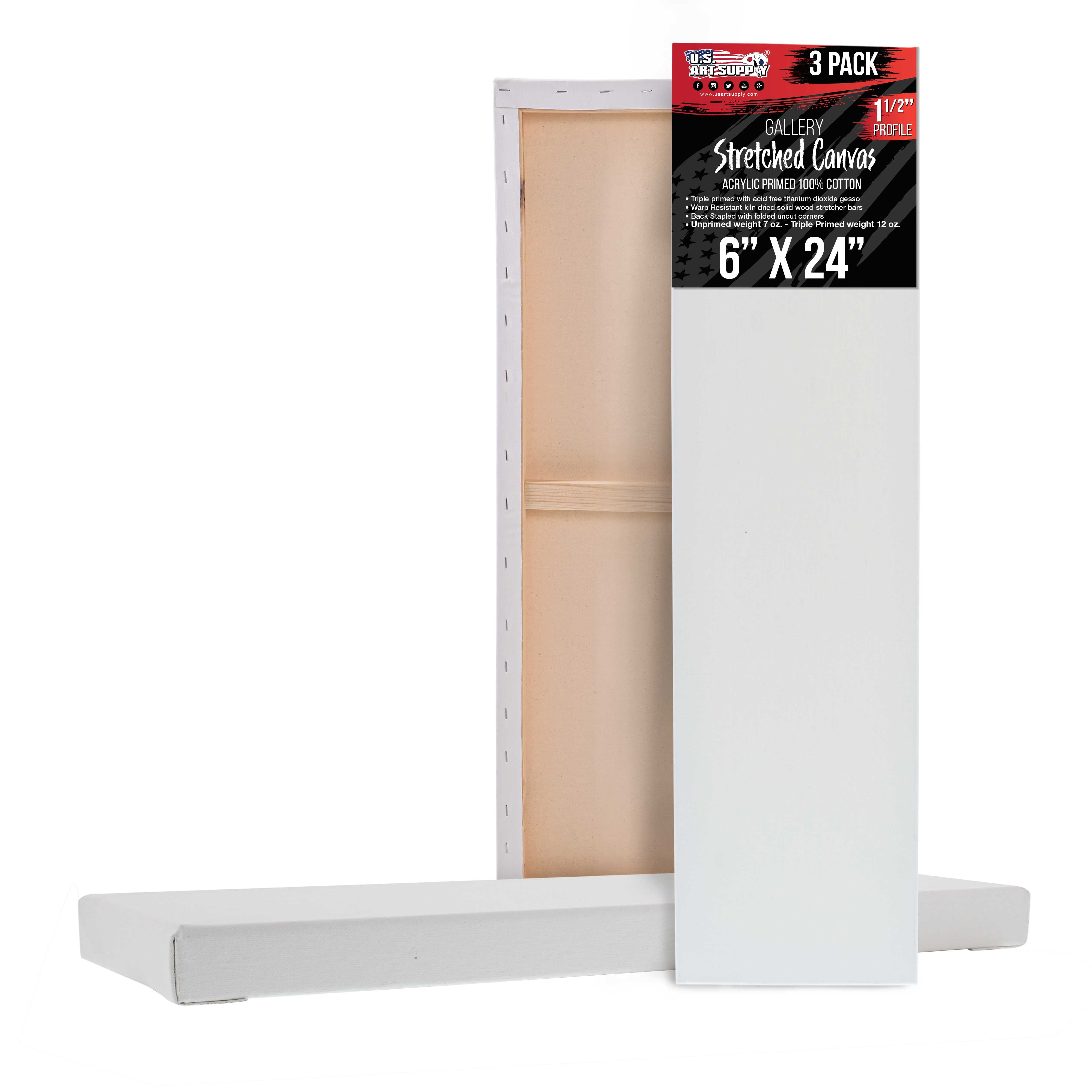 U.S. Art Supply 6 x 24 inch Gallery Depth 1-1/2