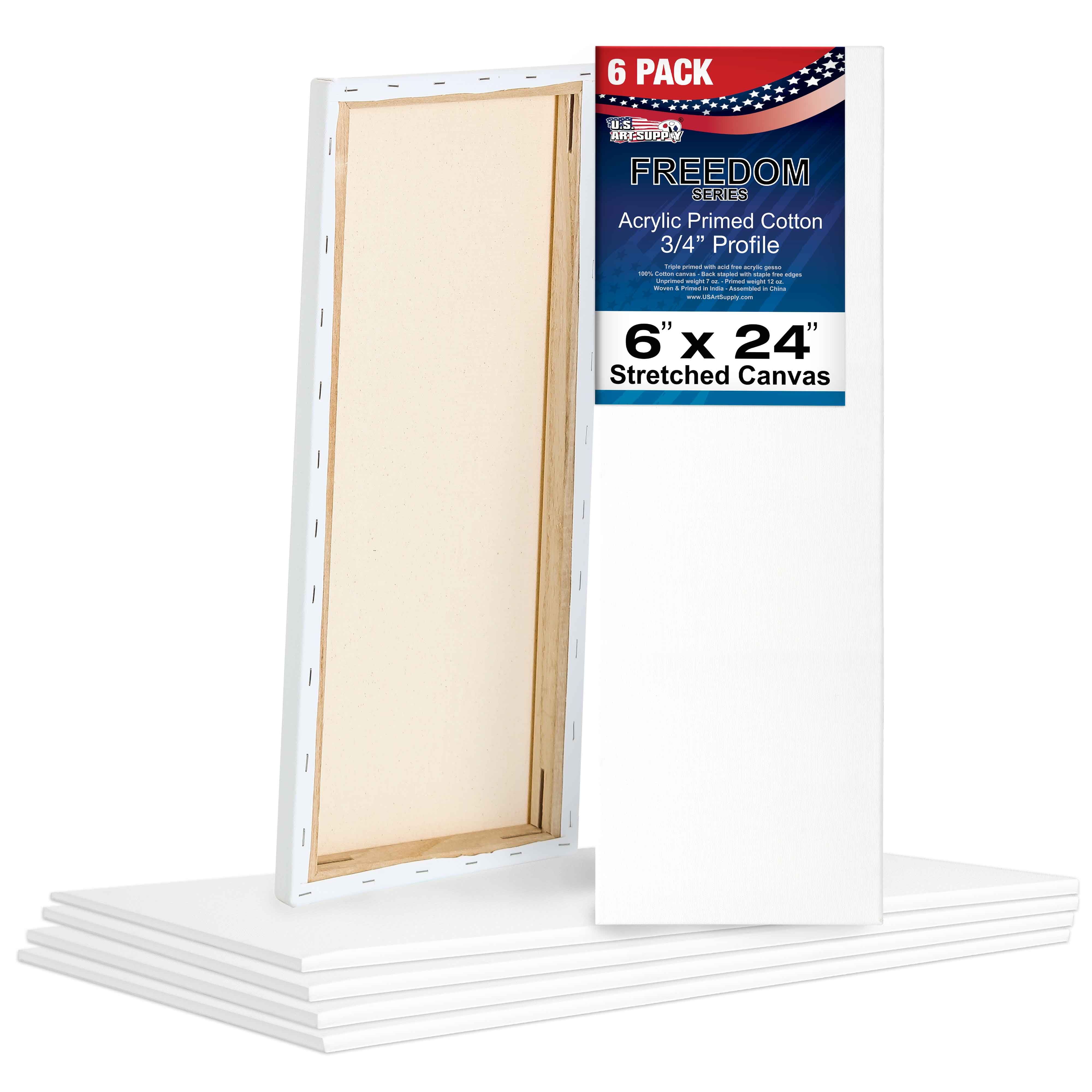 Pre Stretched Cotton Canvas, 8x10 Inch | 10 Pack of Triple Primed Blank  White Artists Canvases | Art Supplies for Painting, Acrylics, and Oil Paint  