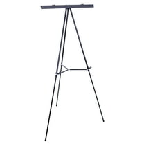 U.S. Art Supply 66" Boardroom Black Aluminum Flipchart Display Easel and Presentation Stand, Floor Tabletop, Holds 25 lb