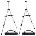 thumbnail image 1 of U.S. Art Supply 66" Silver Aluminum Tripod Artist Field Display Easel Stand (Pack of 2) - Adjustable, Floor and Tabletop, 1 of 5