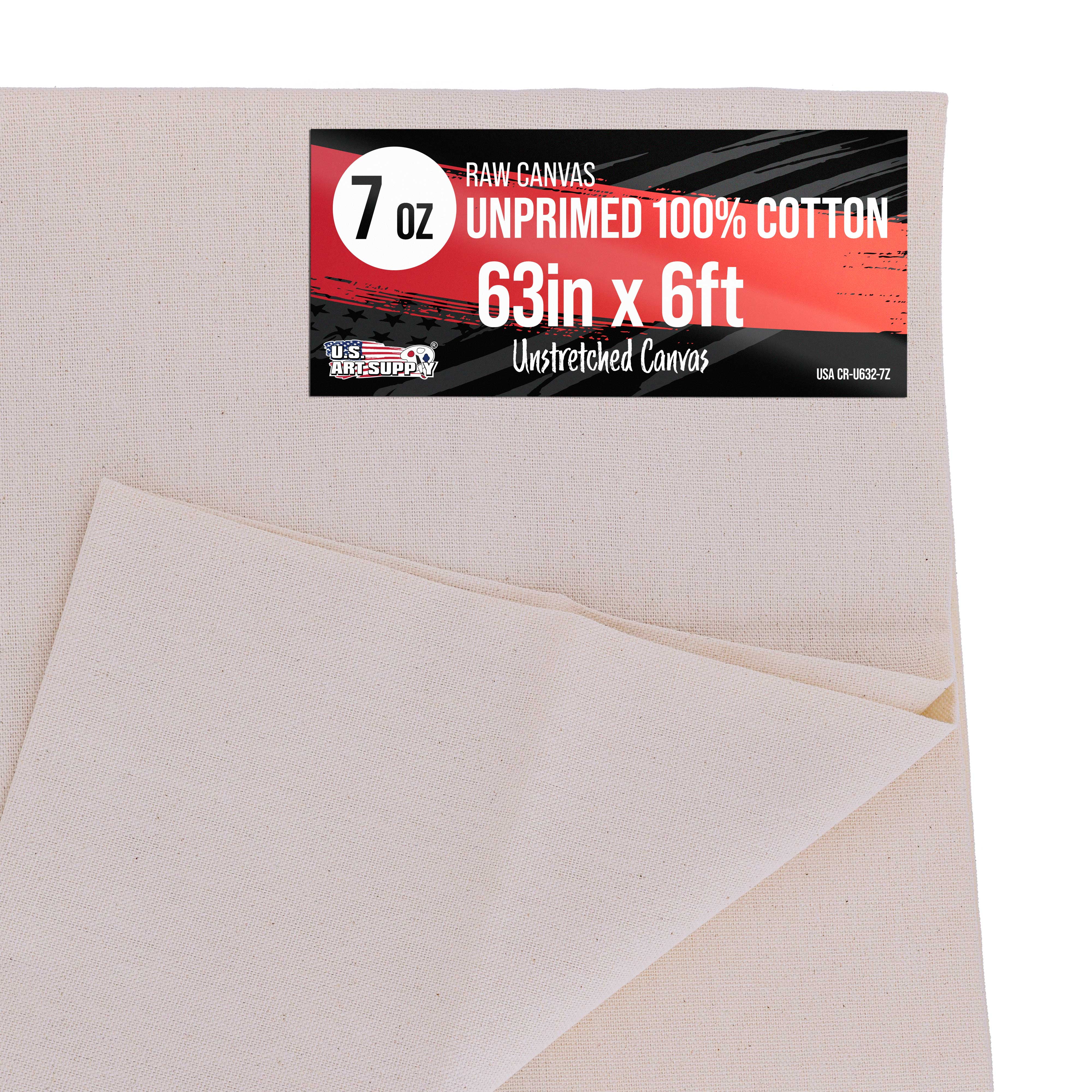 63" x 6' Unprimed Cotton Canvas Roll for Painting
