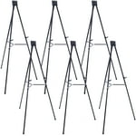 U.S. Art Supply 70" High Showroom XL Silver Metal Display Easel (6 Pack) - Large Adjustable Height Portable Easel Stand, Sign Display, Holds 45 lbs - Floor & Tabletop Easels, Painting Stand
