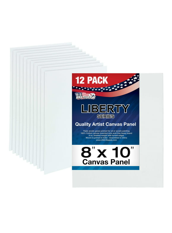 U.S. Art Supply 8 X 10 inch Professional Artist Quality Acid Free Canvas Panel Boards for Painting Value Pack of 12 (1 Full Case of 12 Single Canvas Board Panels)