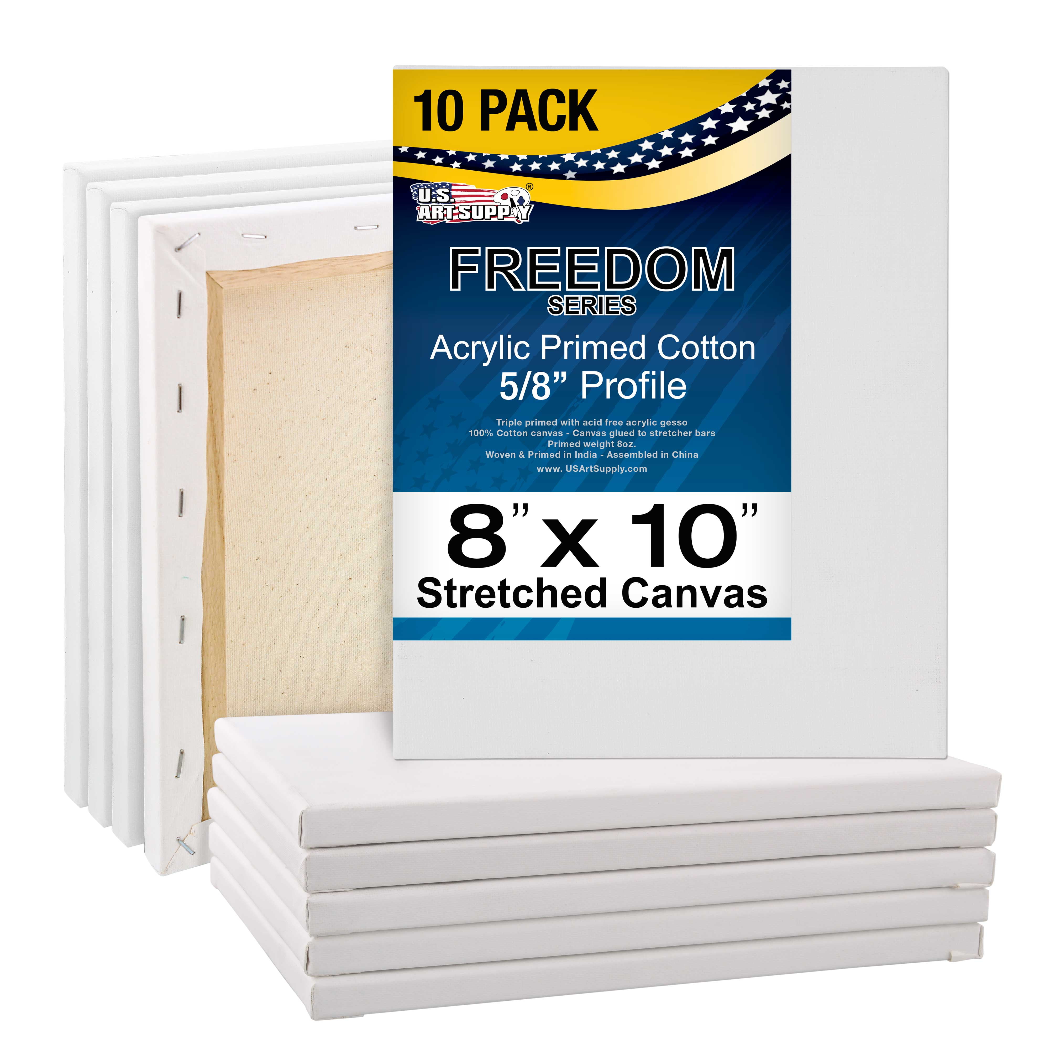 10 Pack Stretched Canvases for Painting 8x10 Blank Paint Canvases for Painting Supplies Painting Canvas Acrylic Paint, Oil Art Small Canvases for