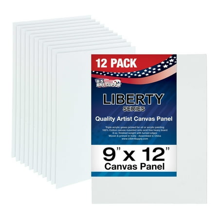 U.S. Art Supply 9 X 12 inch Professional Artist Quality Acid Free Canvas Panels 12-Pack (1 Full Case of 12 Single Canvas Panels)