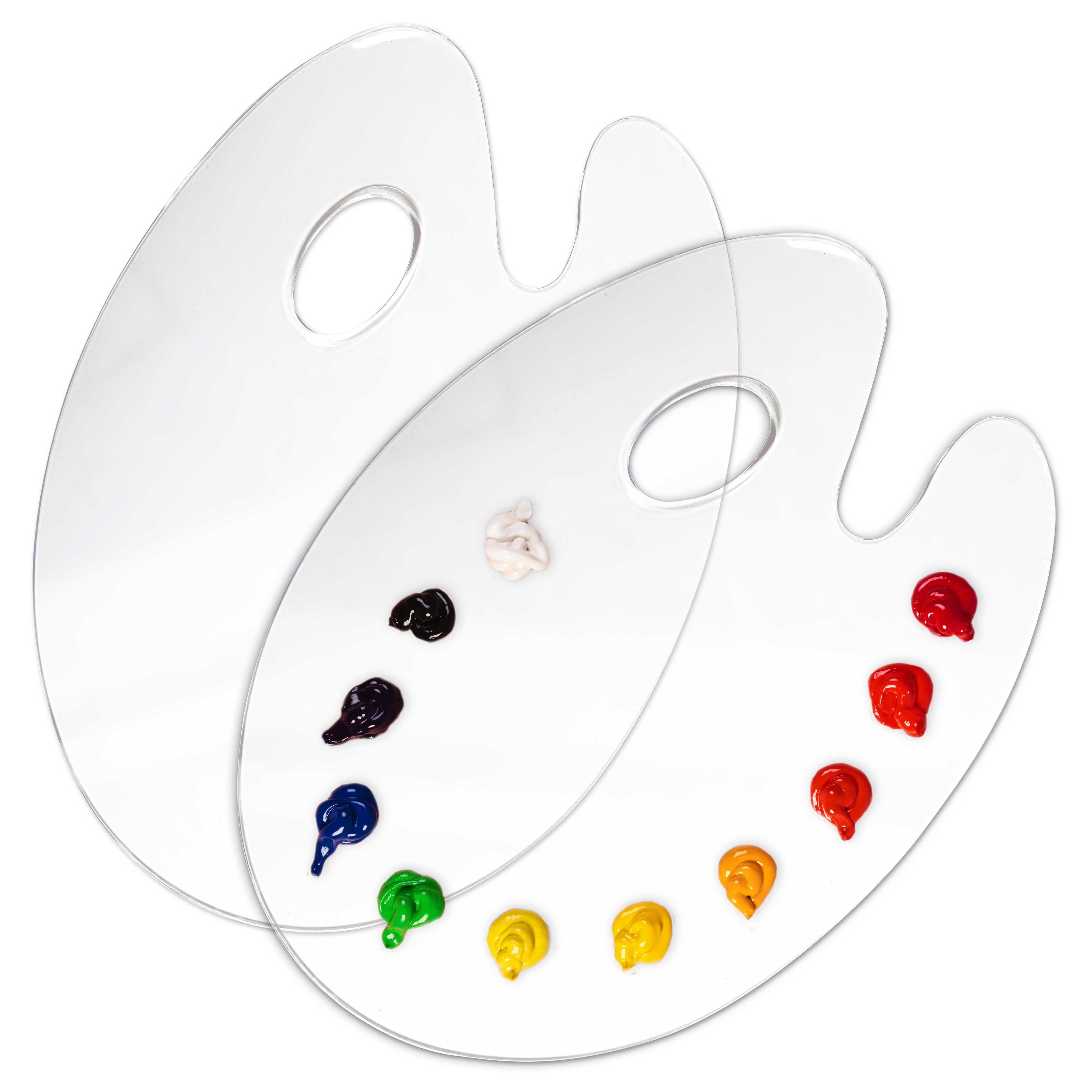 2 shapes Acrylic Paint Palettes , Oval Shaped Non stick Oil and