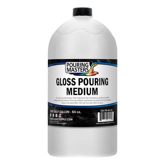 U.S. Art Supply Gloss Pouring Effects Medium - 64-Ounce/Half Gallon