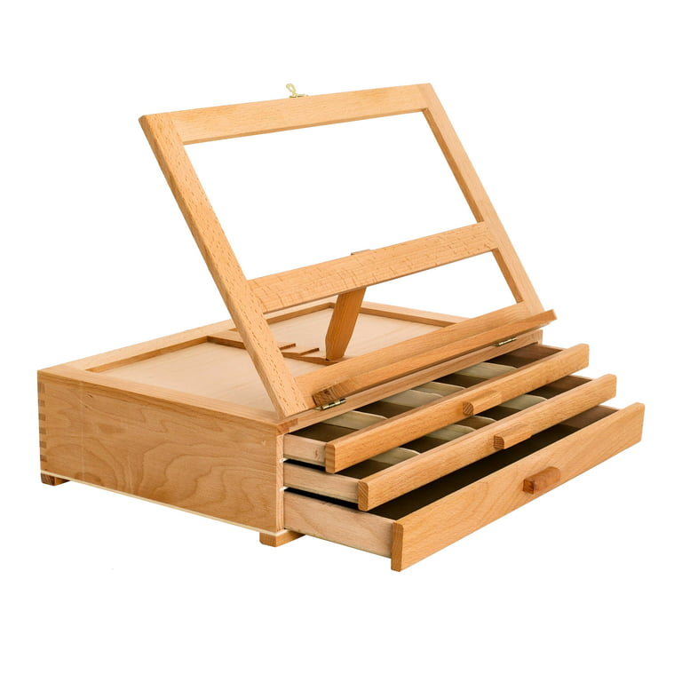MEEDEN French Easel, Wooden Field Easel, Studio Sketchbox Easel with Artist  Drawer, Palette, Hold Canvas to 34, Beechwood - Adjustable Wood Tripod