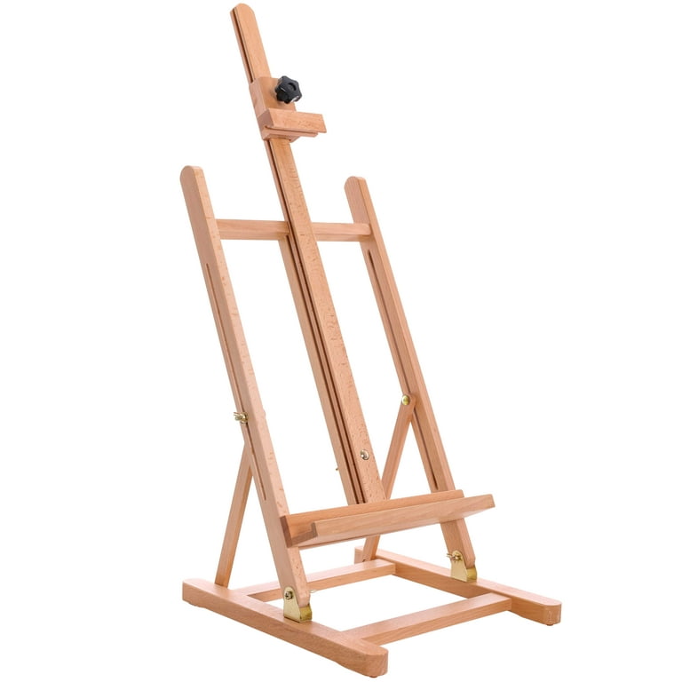 U.S. Art Supply 38 High Tabletop Wooden H-Frame Studio Easel