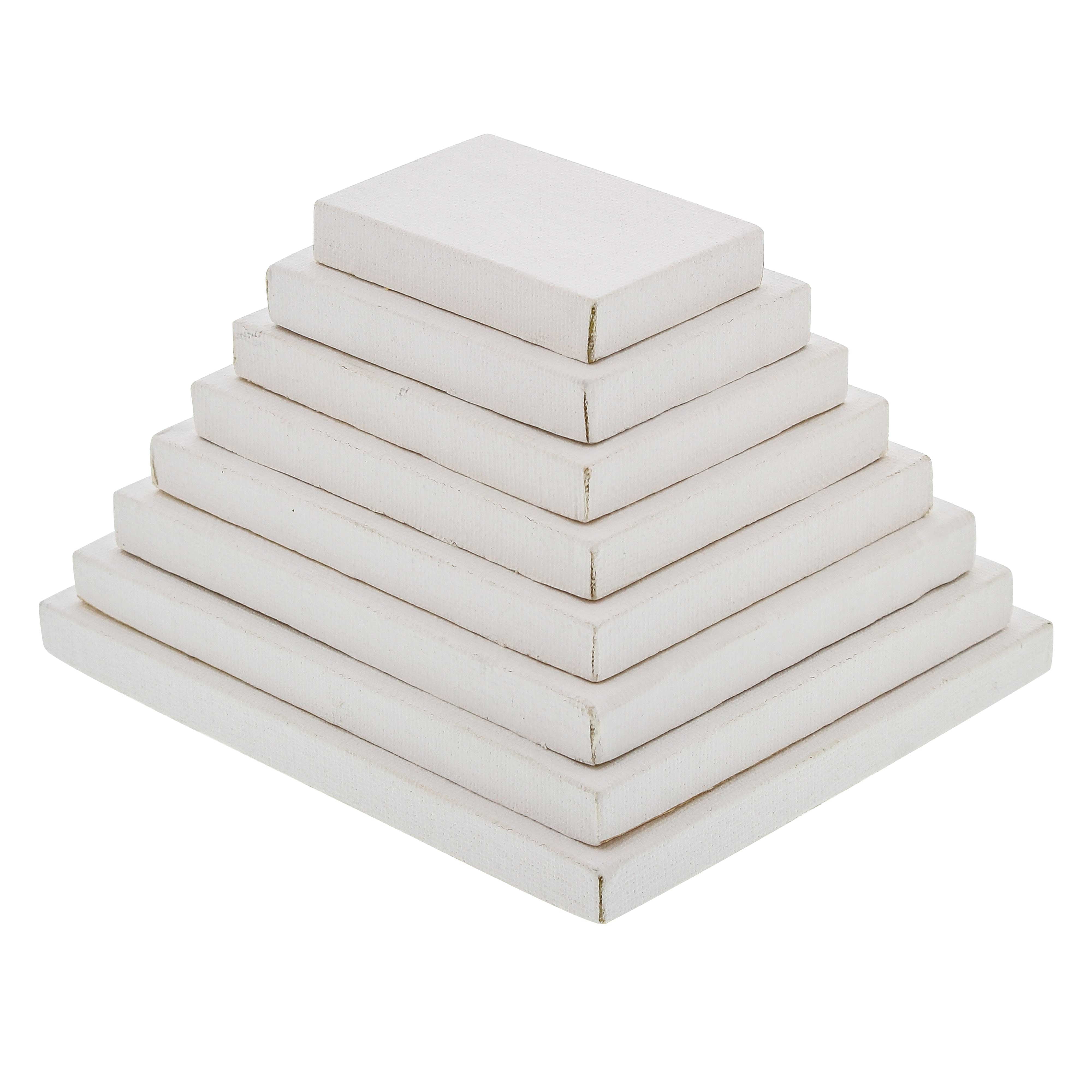 U.S. Art Supply Mini Stretched Canvas 10-Ounce Primed Variety Rectangular  Assortment (8-Mini Canvases -1x2-3/8, 2x2-3/4, 2-3/8x3-1/8, 2-7/8x3-5/8,  3-1/4x4, 3-5/8x4-3/8, 4x4-3/4, 4-3/8x5-1/8 