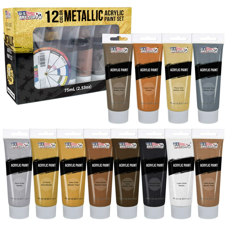 US Art Supply Professional 24 Color Set of Art Oil Paint in 12ml Tubes -  Rich Vivid Colors for Artists, Students, Beginners - Canvas Portrait