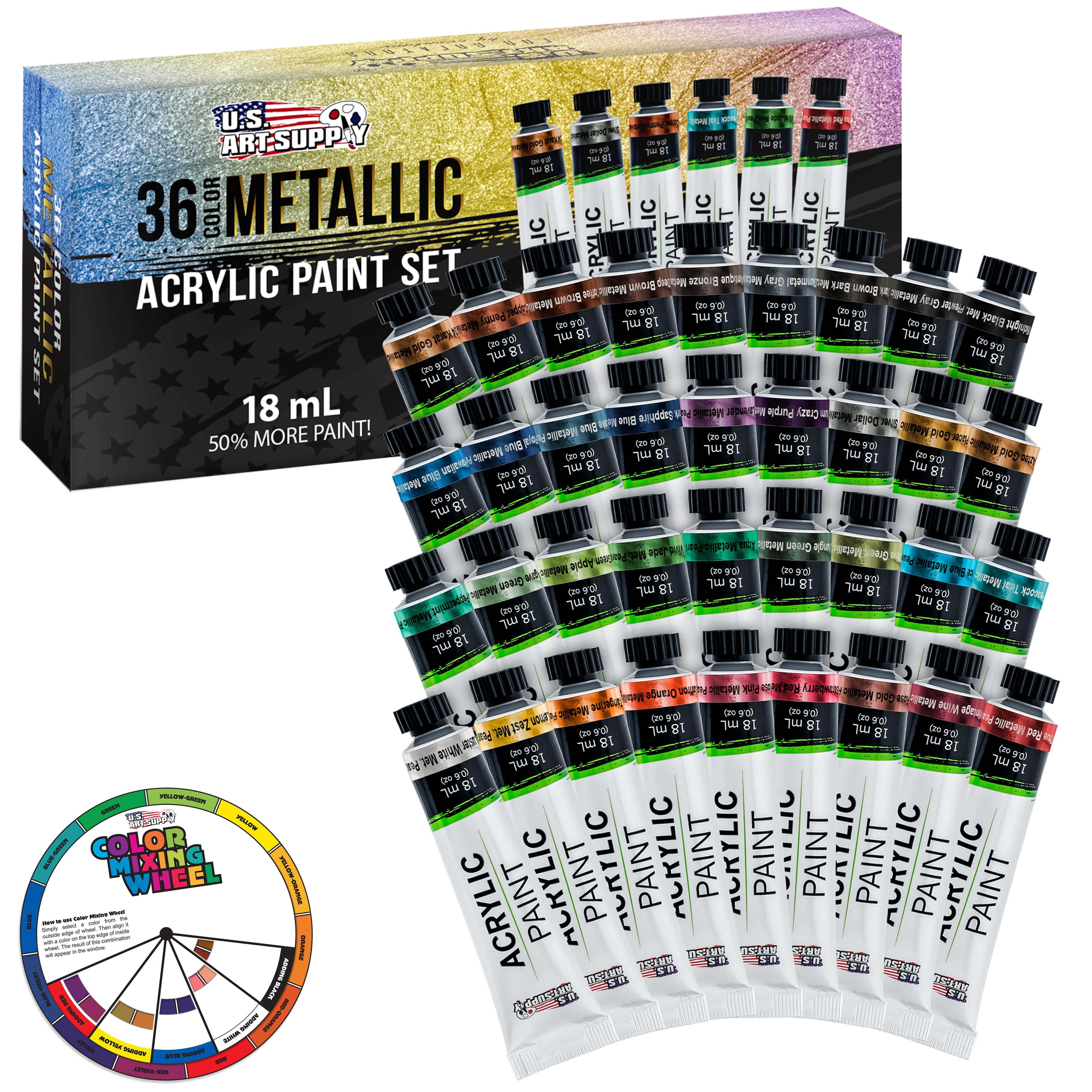 Colorations® Metallic Paint - Set of 6 Vibrant Colors for Art Projects
