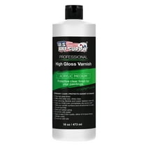 U.S. Art Supply Professional High Gloss Varnish, 16 oz (Pint) - Acrylic Medium, Clear Permanent Protective Finish for Paintings & Artwork, Apply Over Dry Acrylic Paint - Glossy Shine, UV Protection