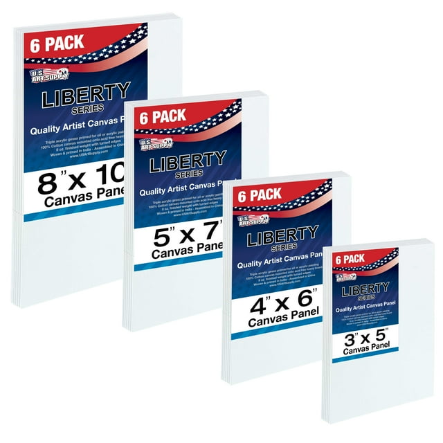 U.S. Art Supply Quality Small Canvas Panels for Painting 24 pack
