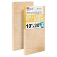 thumbnail image 1 of U.S. Art Supply Unfinished Cradled Wood Panels for Painting, 2 Pack of 10x20 inch - Gallery Birch Wooden Canvas Boards 1-1/2" Deep - Mixed-Media Craft, Acrylic, Oil, Encaustic, Paint Pouring, 1 of 7