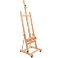 thumbnail image 1 of U.S. Art Supply Wooden H-Frame Studio Easel with Artist Tray, Wheels - Adjustable Mast Beechwood Stand, Holds 48" Canvas, 1 of 5
