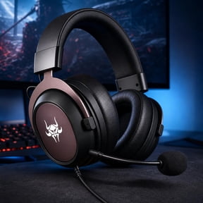 U-S-B Wired Gaming Headset with Braided Cable, Protein Earmuffs, 78.7 Inch Cord for PC, Computer, and Laptop