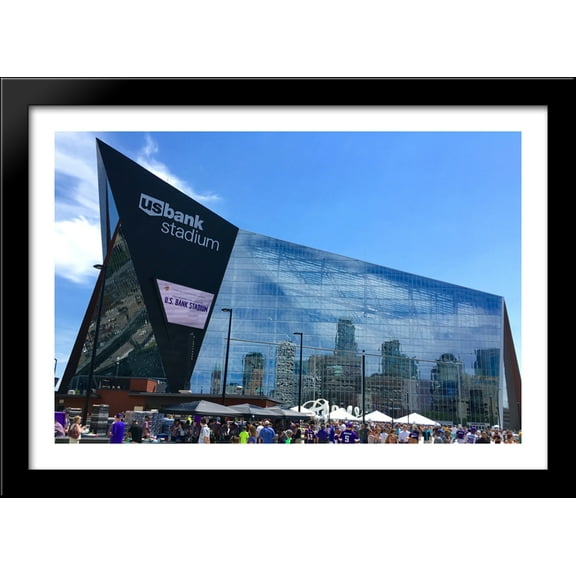 U.S. Bank Stadium 40x28 Large Black Wood Framed Print Art - Home of the Minnesota Vikings