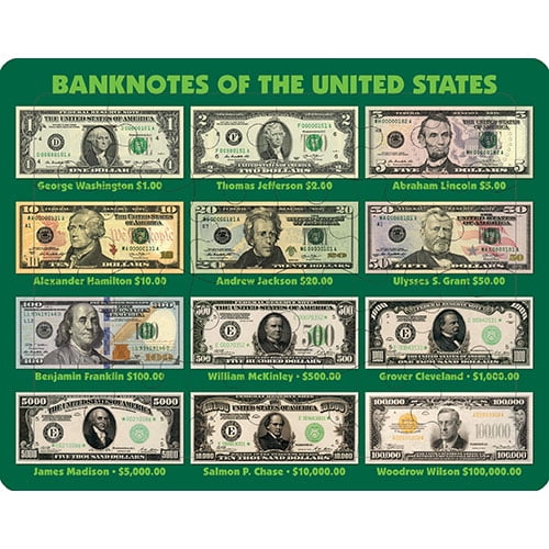 U.S. Banknotes, a 24-piece Puzzle by Pigment & Hue