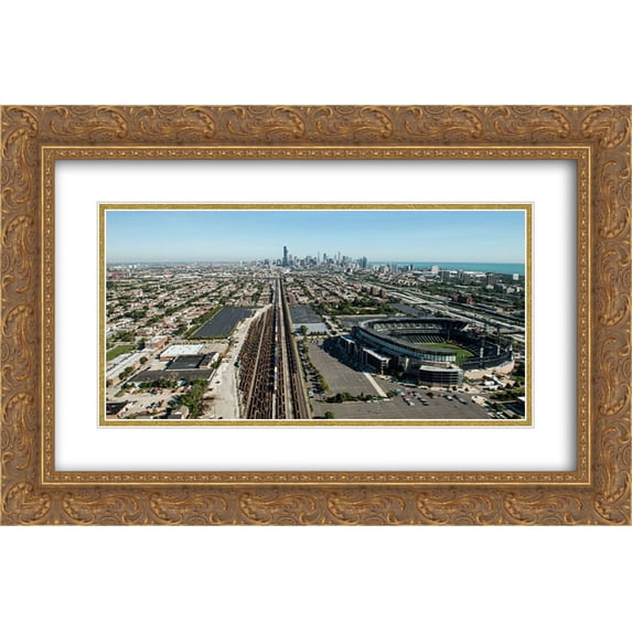 U.S. Cellular Field 2x Matted 24x16 Gold Ornate Framed Art Print from the Stadium Series