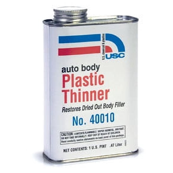 US Chemical 40010 Plastic Thinner, 16 oz Can, Amber Brown, Liquid