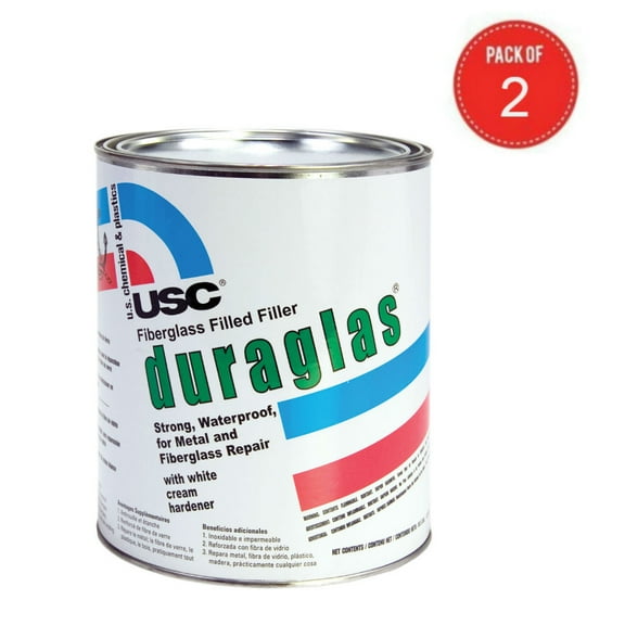 U. S. Chemical & Plastics Duraglas Fiberglass Filled Filler, Gallon (Pack of 2)