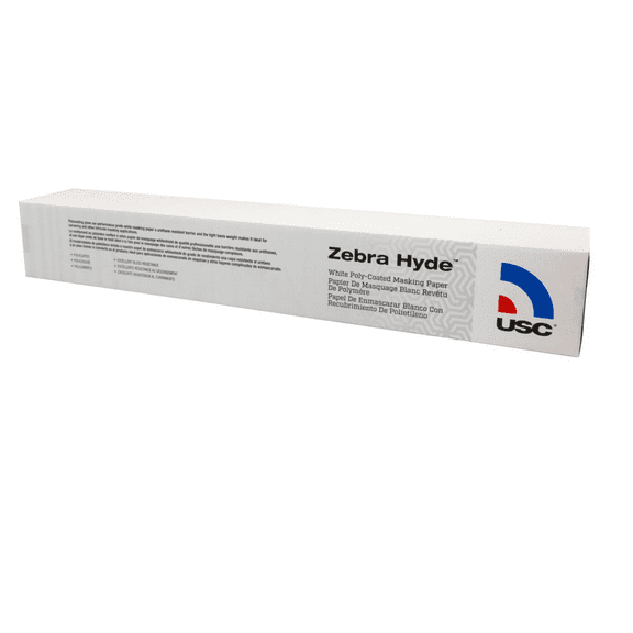 US Chemical Zebra Hyde 39036 Premium Masking Paper, 36 in W x 738 ft L, White