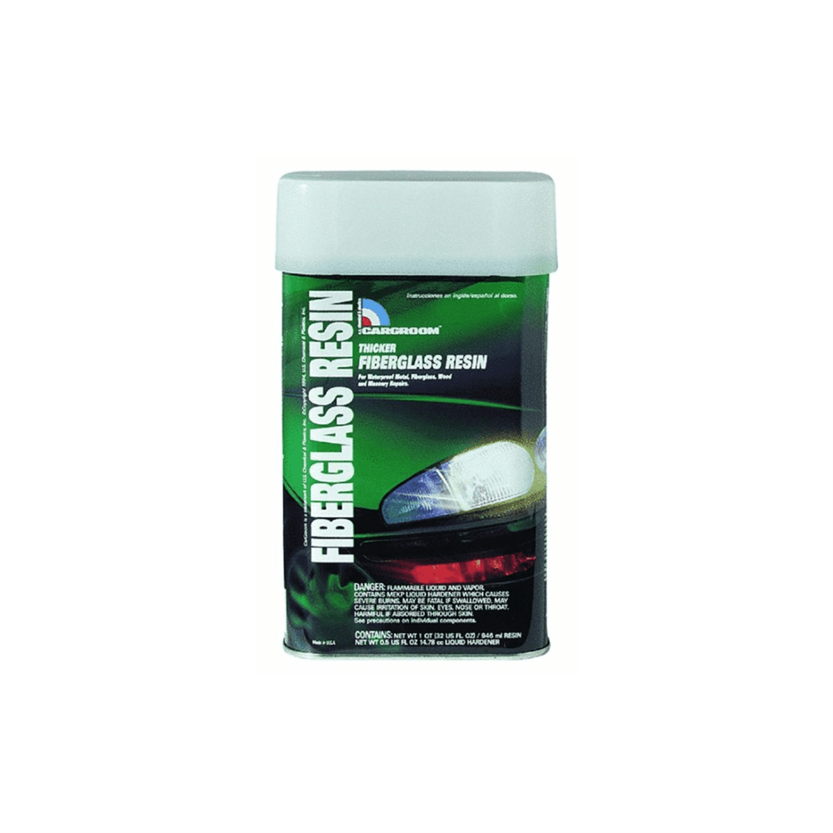 US Chemical CarGroom 77072 Fiberglass Resin, 1 gal, Amber, Liquid