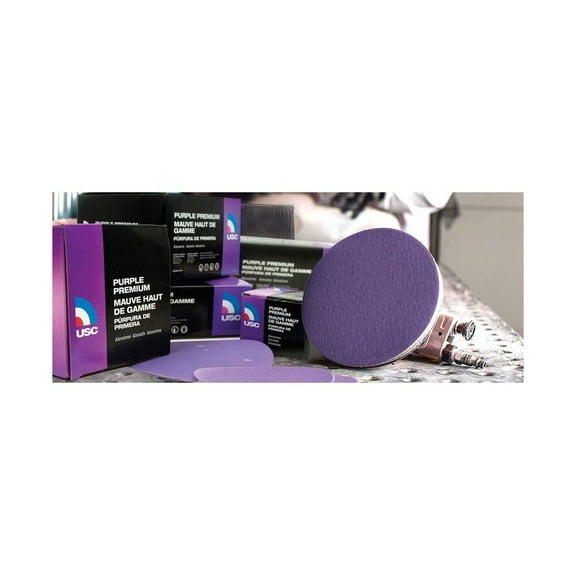 US Chemical & Plastics 991803 Purple Premium 40 Grit 6" Hook & Loop Vacuum Abrasive Discs, BX/50 USC-991803