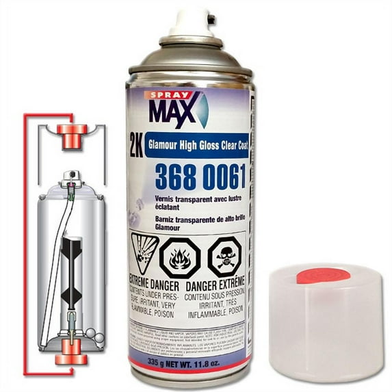 SprayMax 3680061 2K Glamour Clear Coat, 11.8 oz, High Gloss