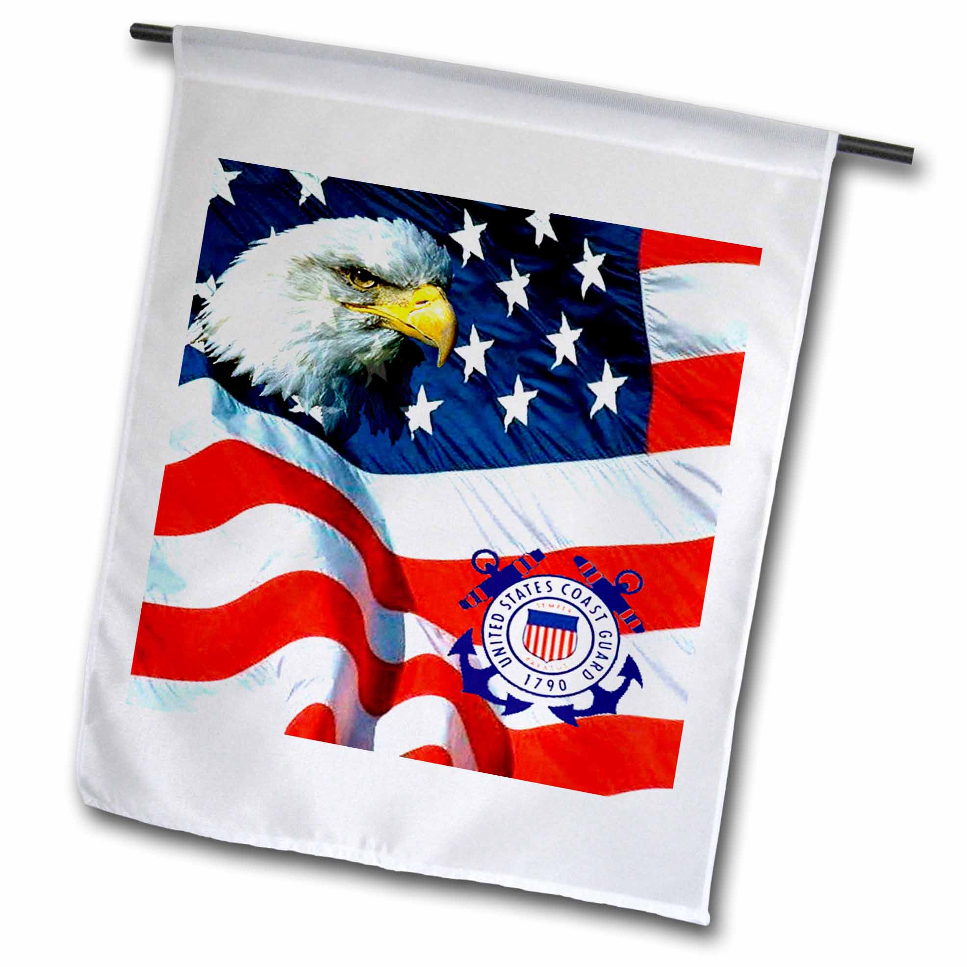3dRose US Coast Guard Gartenflagge 30,5 X 45,7 Cm – Einseitig Bedruckt Aus Polyester
