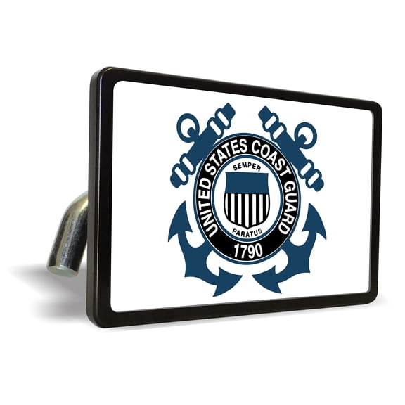 U.S. Coast Guard (Color Design) - Premium QuaIity Anodized Billet Aluminum Laser Engraved UV Resistant Metal Trailer/Tow Hitch Cover for 2" Receivers, Luxury Product for Truck, SUV or Car