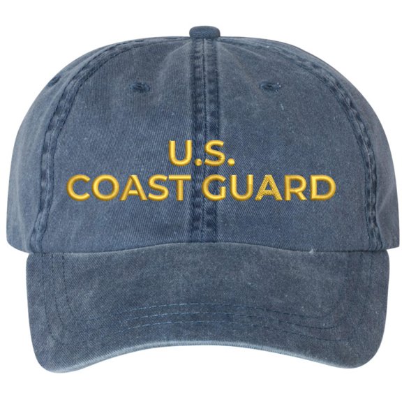 U.S. Coast Guard Embroidered Dad Hat Adjustable Baseball Cap Military Veteran Hat (NavyBlue)