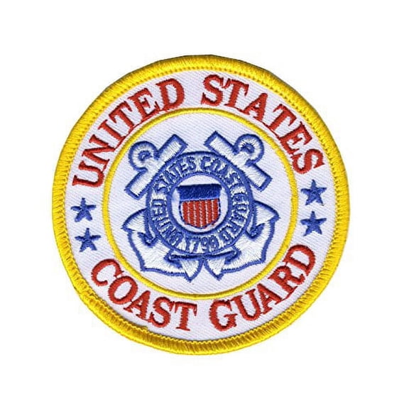 U.S. Coast Guard, Embroidered Iron-on/Sew-on - Officially Licensed Originals, Rayon Patch - 3"x3"