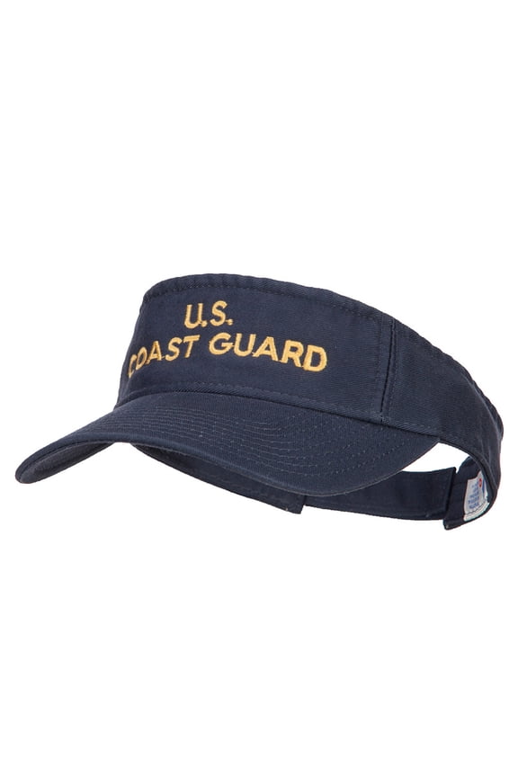 U.S. Coast Guard Embroidered Pro Style Cotton Washed Visor - Navy OSFM